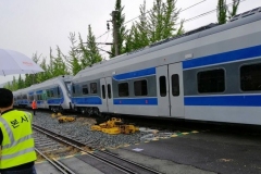 Die ersten zwei von achtundzwanzig Zügen sind eingetroffen