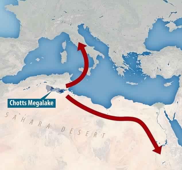 Forscher der Universität Oxford haben Tierknochen und Steinwerkzeuge an den Rändern des Chott Megalake in Tunesien gefunden.
