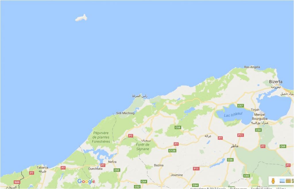 Position der Insel Galite vor der K&uuml;ste