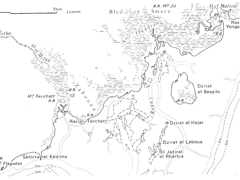 Karte des Kneiss Archipels aus der Encyklopädie Berbere