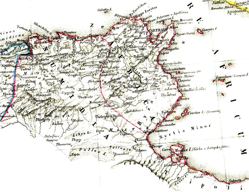 Karte Numidien und karthagisches Hinterland