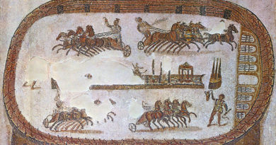 Hilfe Mosaik des Zirkus von Karthago im Bardo Museum Tunis