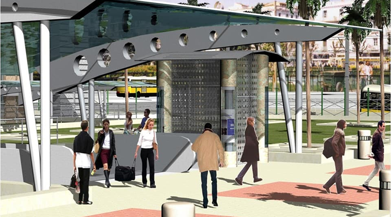 Umgestaltung des Place Barcelone in einen Umsteigeknoten für Bus, Bahn, Zug und Schnellbahn
