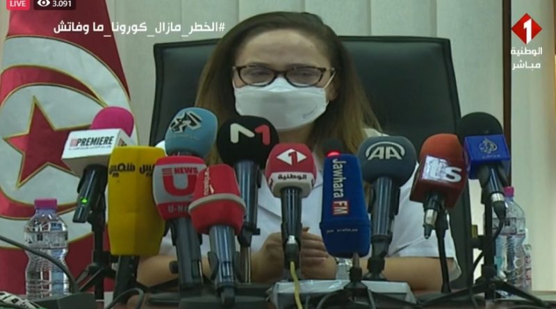 Pressekonferenz im Gesundheitsministerium zur epidemiologische Situation in Tunesien Nissaf Ben Alaya