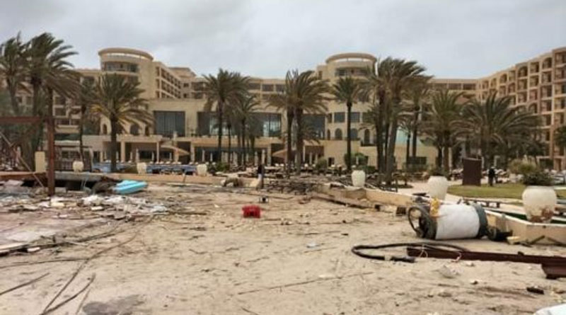 Zerstörung von Hoteleinbrichtungen auf maritimem Grund (Strandbars, Buffets, etc)
