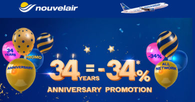 34 Jahre Nouvelair - 34% Rabatt auf alle Ziele