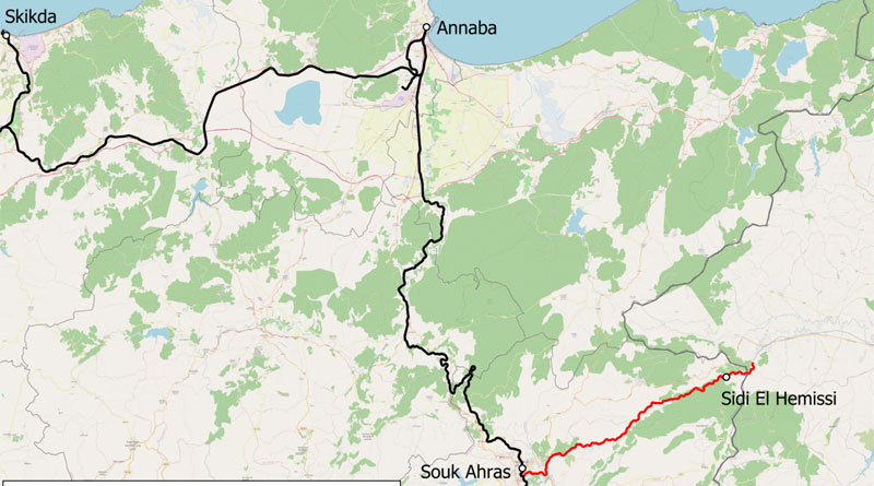 Strecke Souk Ahras-Ghardimaou, Tunesien