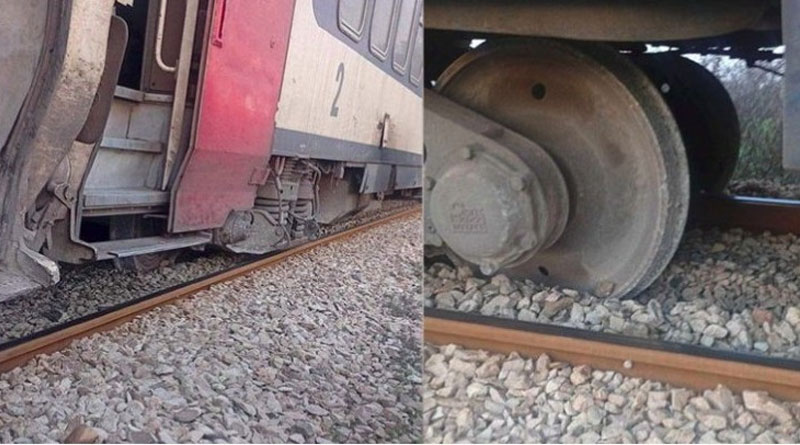 Der letzte Waggons eines Personenzuges zwischen Tunis und Ghardimaou entgleist