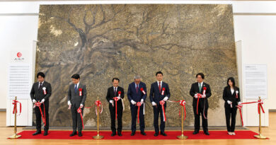 Tunesisches Mosaik in einen japanischen Museum installiert